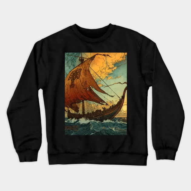 Saga of the Norse: Viking Exploration, Epic Tales, and Anime-Manga Heritage in Vinland Saga Art Crewneck Sweatshirt by insaneLEDP